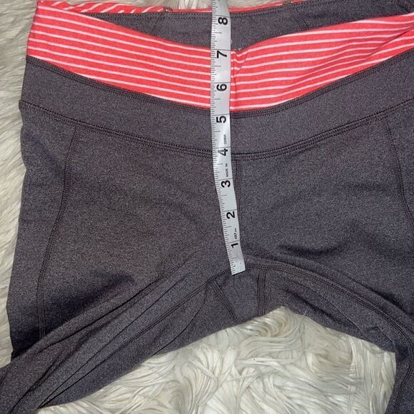 Athleta Balance Stripe Capri Cropped Leggings Gray Orange Sz XS X-Small - Picture 6 of 8